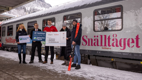 Snälltåget bringt schwedische Sportfans per Bahn nach Zell am See-Kaprun